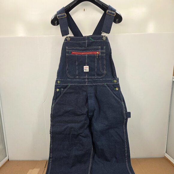 NWT Pointer carpenter bib overalls low back Size 34x29 blue work wear vintage - Picture 4 of 13